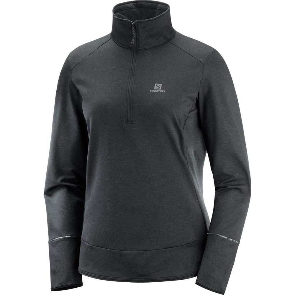 Salomon Discovery Womens Black Half Zip Pullover Active Mid Layer Top Size M